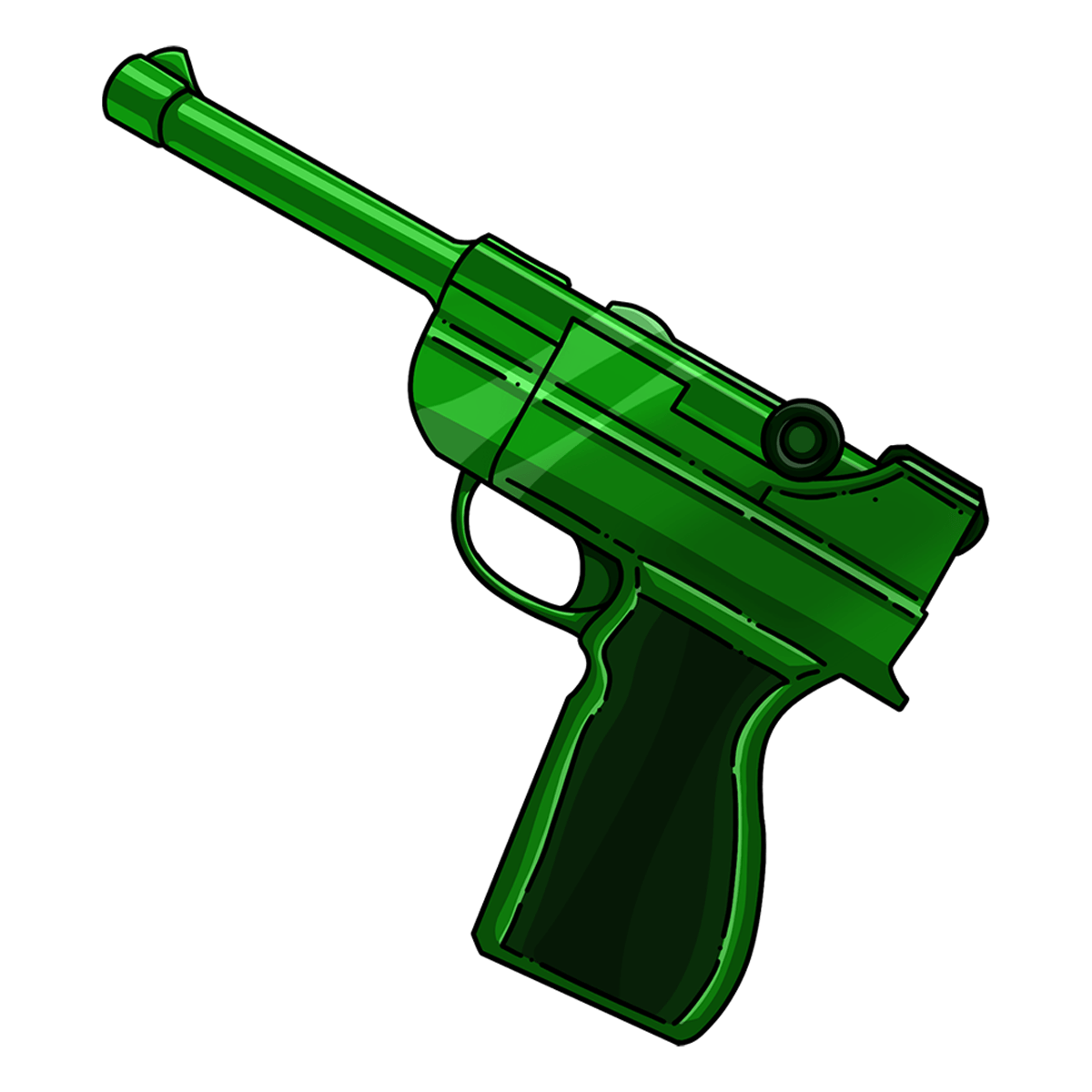 Green Luger Gun