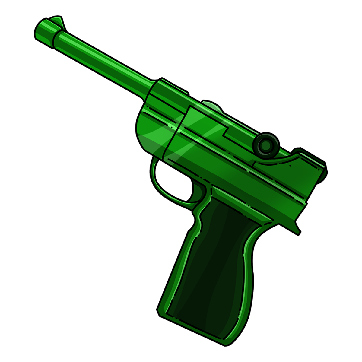Green Luger Gun