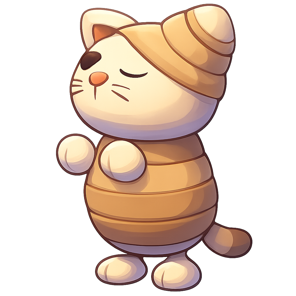 Halloween White Mummy Cat