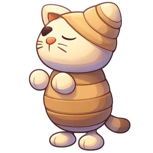 Halloween White Mummy Cat