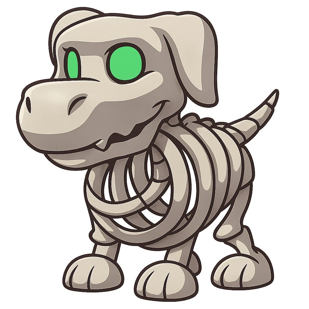 Halloween White Skeleton Dog