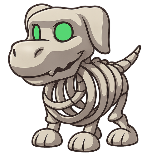 Halloween White Skeleton Dog