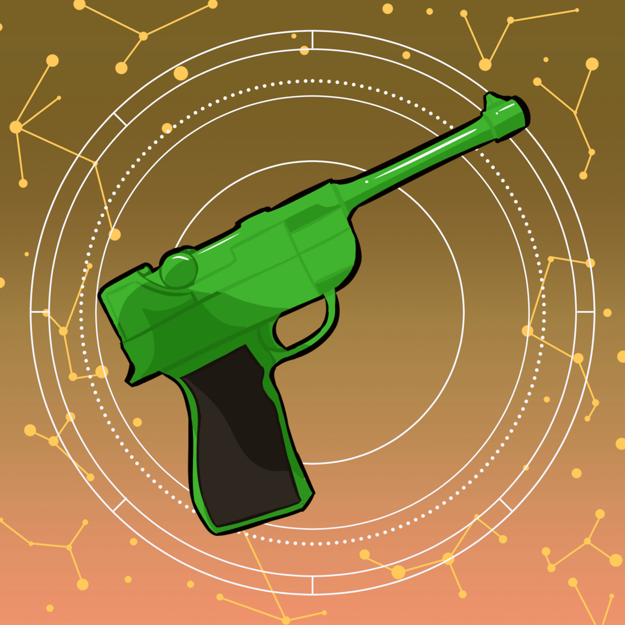 Green Luger Gun