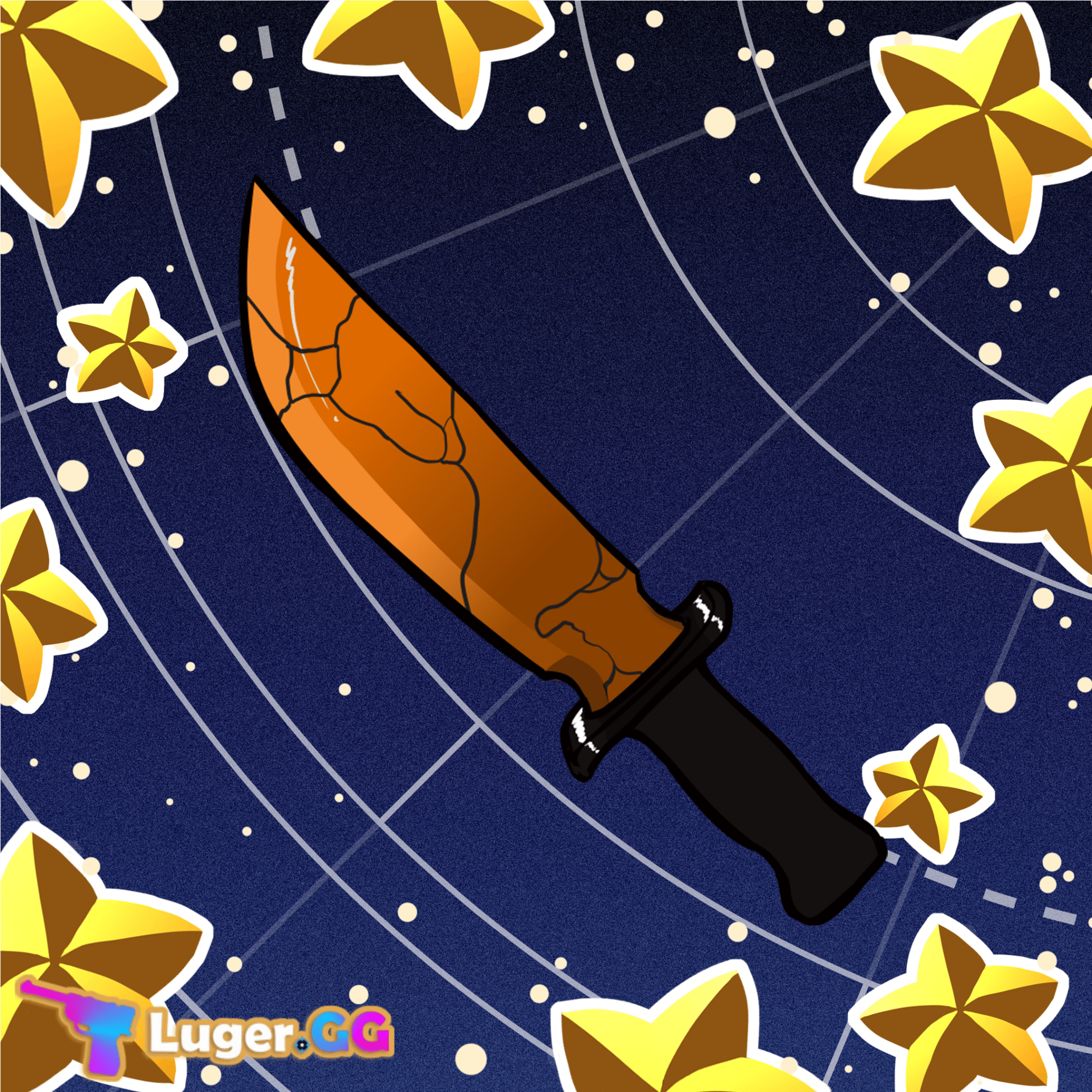 Orange Marble Knife